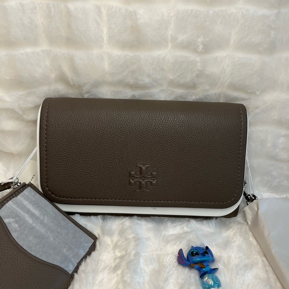 NWT Tory Burch Thea Flat Wallet Crossbody 169971 in Wild Mushroom 🤎 - Picture 13 of 13